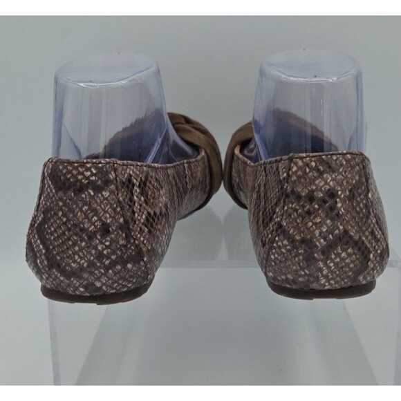 Born Women's Lilly Ballet Flat Size 8.5 Brown Snake Leather Suede Knot Bow Shoes - Picture 7 of 9